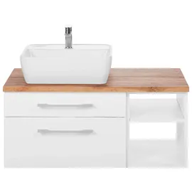 WELLTIME Waschbeckenunterschrank WELLTIME "Davos", weiß, B:90cm H:55cm T:47cm, Schränke, Waschbeckenunterschrank, Badmöbel, Waschtisch inkl. Waschbecken, Breite 90 cm