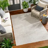 Livabliss Surya Outdoor Teppich wetterfest, Alanya - In und Outdoor Teppich für Balkon, Terrasse, Garten, Küche - Outdoor Teppich Boho Style, Teppich für draußen - Teppich Ivory,160x213cm