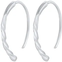 Elli Creolen Geo Oval Twist Design Trend 925 Silber   Damen 