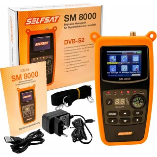 Selfsat SM 8000 Camping Satfinder HD DVB-S + DVB-S2 8PSK SAT Messgerät