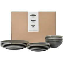 Broste Copenhagen Nordic Rain Geschirrset 12-tlg. grau