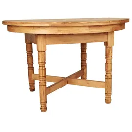 MiaMöbel Mexico Esstisch 120cm - rund, Ausziehbar Massivholz Pinie Mexiko Möbel Mexikanisch