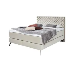 Boxspringbett  Cumberland , beige , Maße (cm): B: 202 H: 130 T: 211