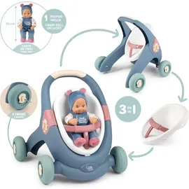 Smoby Little Smoby 3-in-1 Puppenwagen mehrfarbig Blau