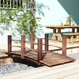 Outsunny Gartenbrücke 152,5 x 67 x 48 cm Dunkelbraun