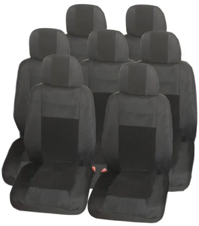 Sitzbezüge für VW Touran, Sharan, Ford Galaxy, Citroën C8, Peugeot 307SW, Citroën C4, Peugeot 806, 807, Lancia Phedra – Schwarz