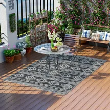 Outsunny Outdoor-Teppich 182 x 274 cm Grau/Schwarz