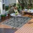 Outsunny Outdoor-Teppich 182 x 274 cm Grau/Schwarz