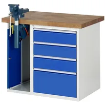Rau Werkbank Modell 7510 mit 4 Schubladen und Schrank BxTxH 1000x700x840mm