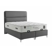 JVmoebel Boxspringbett Bett mit Matratze Stoffbezug grau mit Stauraum