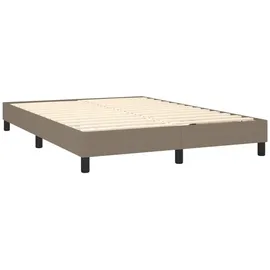 vidaXL Boxspringbett mit Matratze & LED Taupe 140x200 cm Stoff