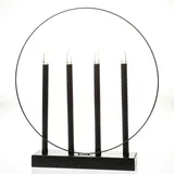 MARELIDA LED Fensterleuchter Glory Fenster Kerzenleuchter mit Ring 4flammig 45cm Timer