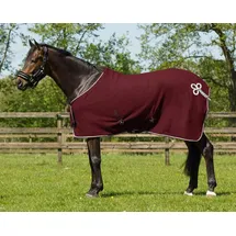 QHP Fleecedecke Abschwitzdecke 145-198 cm Bordeaux/Silber