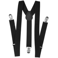 Greatangle Verstellbare Klammer Clip-on Verstellbare Unisex-Hosen Hosenträger Riemen Vollelastischer Y-Rücken-Strapsgürtel für Kinder schwarz