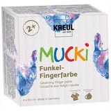 Kreul Mucki Funkel-Fingerfarbe Set 4 Stück 150ml (2318)
