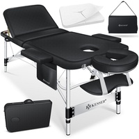 KESSER KESSER® Mobile Massageliege klappbar & höhenverstellbar 3 Zonen Massagebett Massagetisch Kosmetikliege Breit Therapieliege Aluminium + 10x Gesichtsauflage mit Kopfstütze Armlehnen & Tasche