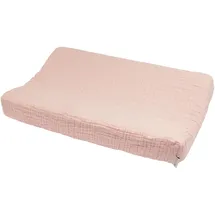 Meyco Baby Wickelauflagenbezug - 50x70cm - Spannbetttuch Wickelunterlage - 100% Baumwolle - Oeko Tex zertifiziert - kuschelig weich & hautfreundlich - waschbar & trocknergeeignet - Uni - Zartrosa