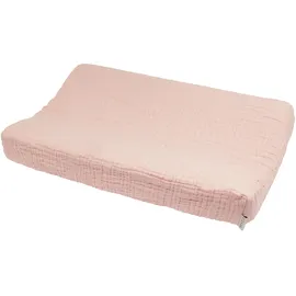 Meyco Baby Wickelauflagenbezug - 50x70cm - Spannbetttuch Wickelunterlage - 100% Baumwolle - Oeko Tex zertifiziert - kuschelig weich & hautfreundlich - waschbar & trocknergeeignet - Uni - Zartrosa