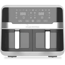 Masterpro - ROCKET 9L 2400W Doppel-Luftfritteuse mit Digitalanzeige und Zeit- und Temperaturregelung