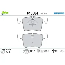 Valeo Bremsbelagsatz, Scheibenbremse 610384 für BMW