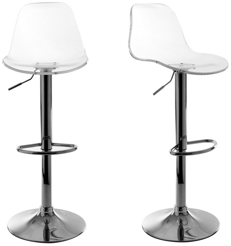 Tabourets de bar design réglables transparents (lot de 2) GALILEO