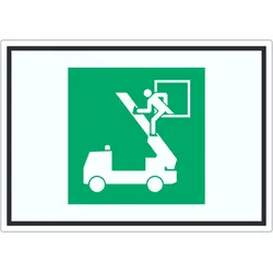 Rettungsausstieg Symbol Aufkleber A8 (52x74mm)
