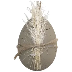 Chic Antique Osterei mit getrockneten Blumen, H7 x Ø4,5 cm, latte
