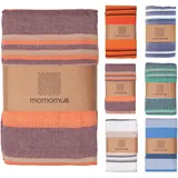 MOMOMUS Picknickdecke XXL für den Strand - Faltbar, Groß und Mit Fransen - Strandmatte/Stranddecke Sandfrei für Picknicks oder Leichte Campingdecke - Lachsfarben, 210x240 cm