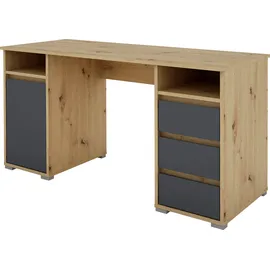 byLIVING Schreibtisch »Lobo«, Breite 138 cm, Artisan Eiche anthrazit,