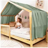 lilimaus Hausbett Himmel [in 12 Farben] Betthimmel Hausbett aus 100% Baumwolle Musselin - Stoffhimmel für Hausbett Deko Mädchen & Jungen - Himmel für Hausbett Kinder - Bett Vorhang Kinderbett