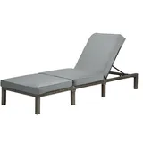 Svita Peach Gartenliege Sonnenliege Polsterauflage Klappbar Polyrattan Grau