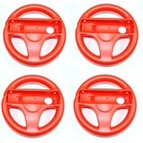 4 x für Nintendo Wii Lenkrad Hell Rot Mario Kart Controller Zubehör Wheel