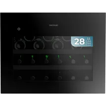 Cecotec Bolero GrandSommelier BI 28000 Touch Matt Black Compressor, 45x60 cm, für 28 Flaschen, 5-20 Grad einstellbar, Touch-Türöffnung, Kompressor, Holzregale, LED-Licht