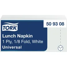 TORK Lunchserviette weiß 1-lagig, 32 cm × 32 cm, 8 × 500 Servietten, 509308