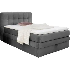 Jockenhöfer Boxspringbett Amy, mit Bettkasten und Kaltschaum-Topper, grau - 61274520-0 Samtoptik,