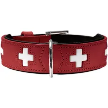 Hunter Swiss Halsband rot/schwarz 65