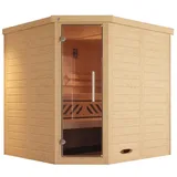 weka Sauna »Kemi«, Eck Gr. 2 Sparset 7,5 kW Bio-Ofen mit digitaler Steuerung, beige
