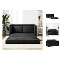 vidaXL Bodensofa mit Schlaffunktion Schwarz 122x204x55 cm Samt