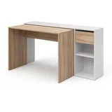 Vicco Schreibtisch Ben, Weiß-Sonoma Computertisch ausziehbar Arbeitstisch Bürotisch