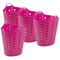 Kreher Kreher® flexibler Wäschekorb, Mehrzweckkorb, gelocht in Pink oder