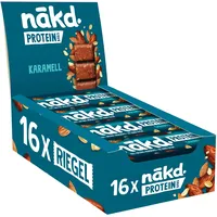 Nākd. Protein Karamell | Protein-Riegel | 7g Pflanzliches Protein | 100% Natürliche Zutaten | Ohne Zuckerzusatz | Vegan | 16 x 45g | 720g