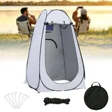 CLIPOP Pop up Zelt, Duschzelt mit Tragetasche, Tragbares Umkleidezelt für Outdoor, Camping, 120x120x190 cm, Grau - Grau