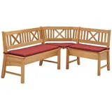 58 aufm Kessel ECKBANK Delbin 139 x 179 x 87 Massivholz Wildeiche geölt/Weinrot | Gr.: onesize