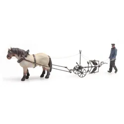Pferd und Pflug Modell von Artitec 1:87