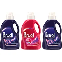 PERWOLL Flüssig-Set 3x 27 Waschladungen (81WL) 2x Black Blütenmeer & 1x Color, Feinwaschmittel reinigt sanft und erneuert Farben und Fasern, mit Dreifach-Renew-Technologie