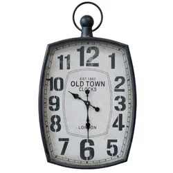 Chic Antique Wanduhr Old Town Clock, H84/L50/B6,5 cm, kohle