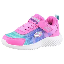 Sneaker SKECHERS "BOUNDER", Kinder, Gr. 32, pink, Lederimitat, kontrastfarbene Details, casual, Schuhe, Freizeitschuh, wasserabweisend, Größenschablone zum Download