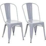 MCW Stuhl A73 Metall 2er-Set Grau