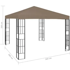 vidaXL Pavillon 3 x 3 m Taupe