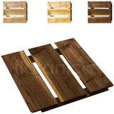 Floranica Holzterrassenplatten 1 Stück 30x30 cm Imprägniertes Lärchenholz Braun Boden für die Sauna Terrasse oder dem Balkon Holzfliese im Garten Gefräste Oberfläche Balkonfliesen